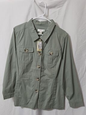Sage Green Utility Jacket With Pockets, Size XL, New With Tags